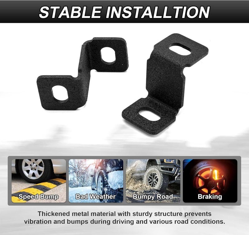 ROMELACK Hood Mount Brackets Ditch Light Bracket Heavy Duty Steel Compatible with Ford F250/350/450 Super Duty 2023-2025 - Image 3